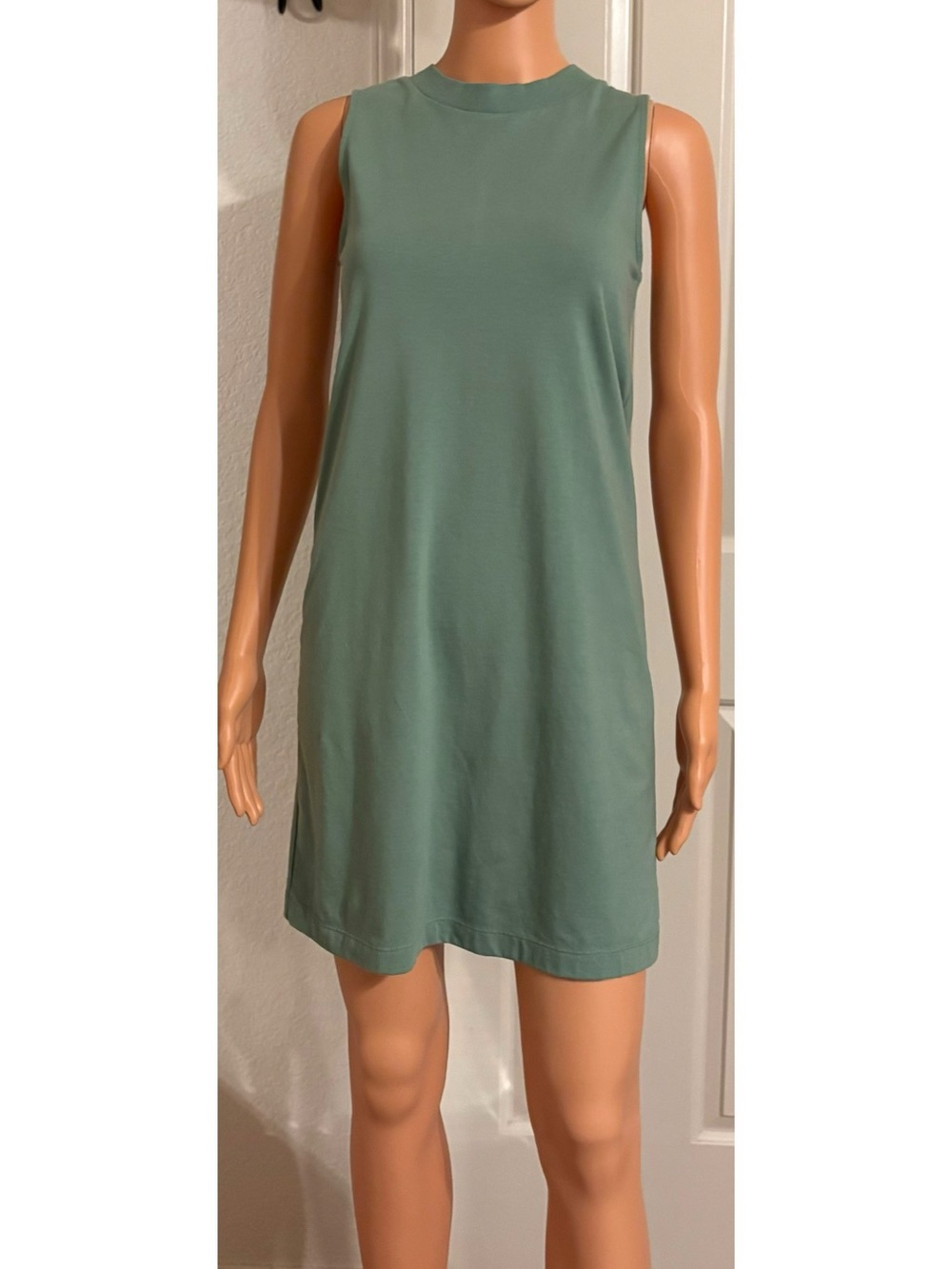 A New Day Sleeveless Shift Dress in Sage
